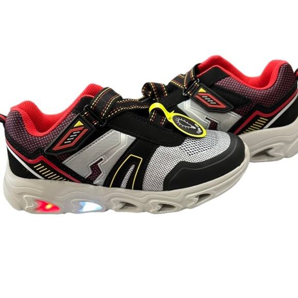 Athletic Works black silver red  boys light up soles shoe‎ sneaker size 4 - Picture 12 of 12